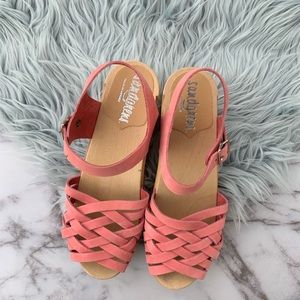 Sandgrens Madrid Low Woven Pink Clog